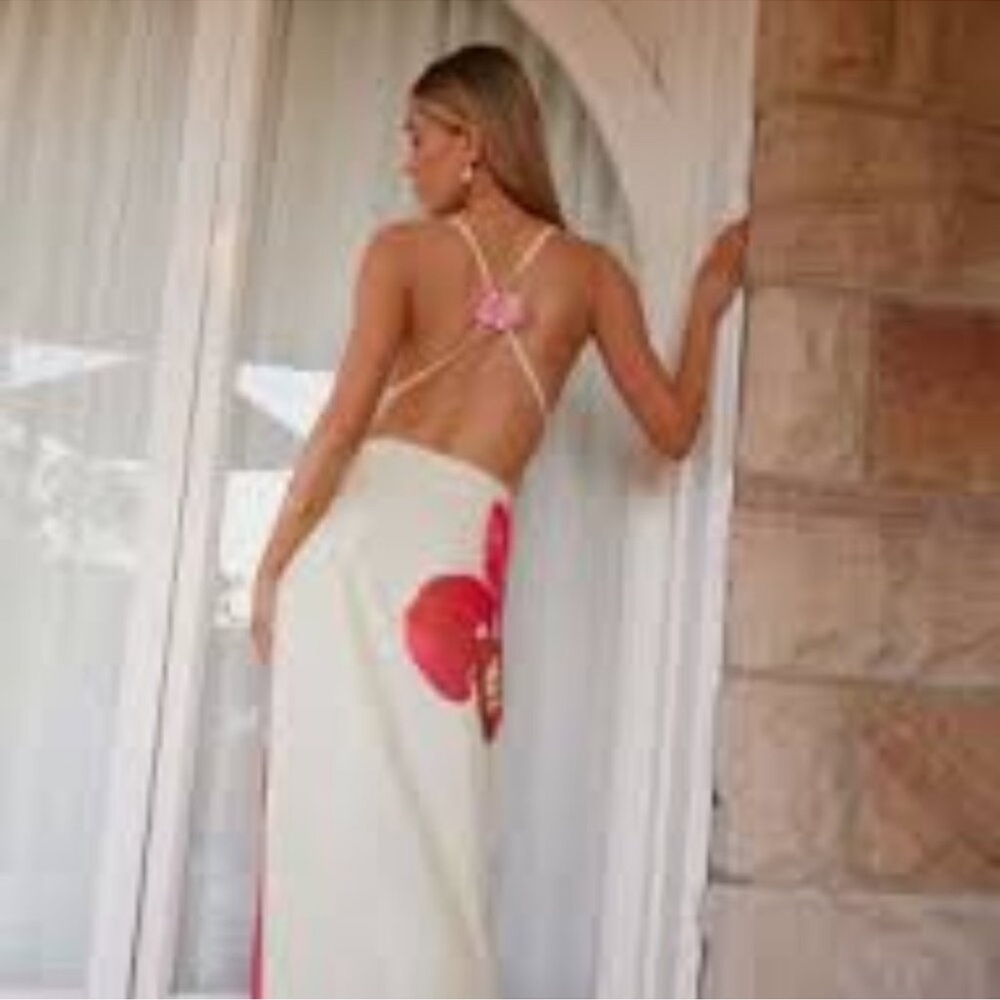 Peppermayo Cream and Pink Maxi Dress